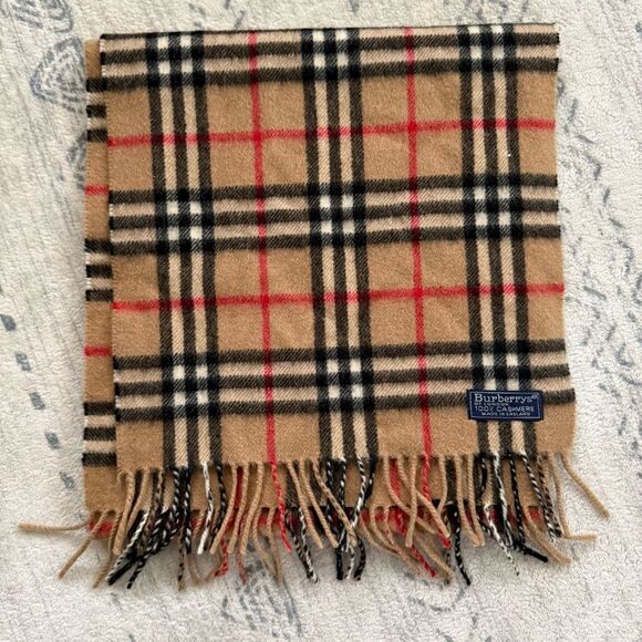 Burberry of London 100% Cashmere Plaid Scarf - Picture 1 of 3